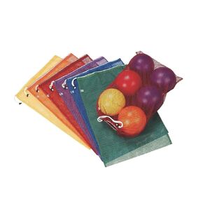 S&S Worldwide Spectrum Medium Drawstring Mesh Storage Bag, 30" Length, 20" Width, Pack of 6