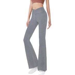 Girls' Leggings Cross Flare Pants Black High Waist Soft Stretchy Full Length Yoga Bootcut Pants for Kids Teens Dance in Kuwait