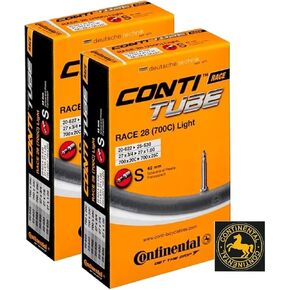 Continental Race 28" LIGHT 700x20-25c Inner Tubes - 42mm Presta Valve (Pack of 2 Tubes w/Conti Sticker)