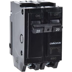 25 Amp Breaker, CNAODUN 2 Pole Circuit Breaker 120/240VAC 10KA Plug-in Mount