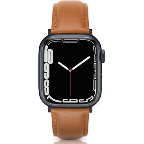 Leather Bands Compatible for Apple Watch Band 38mm 40mm 41mm, Genuine Leather Wristband Replacement Strap Compatible with Apple Watch Series 9 8 7 6 5 4 3 2 1, SE Sports & Edition for Women Men