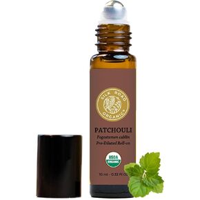 Organic Patchouli Essential Oil Roll On, 100% Pure USDA Certified Aromatherapy - Uplift Mood, Enhance Attraction, Rejuvenate & Nourish Skin - 10 ml Roller by Silk Road Organic