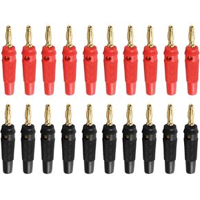 20pcs Banana Plugs 4mm High Current Banana Plugs Stackable 32A Screw Type Solderless Banana Connector Adapter
