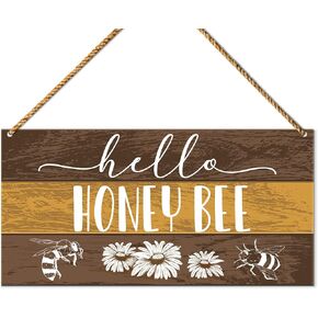 Hello Summer Sign Decor for Front Door, Farmhouse Summer Welcome Sign for Home Porch Decor Kitchen Dining Room Wall Art Rustic Summer Decoration for Home Office Bedroom Outdoor
