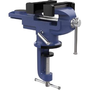 Nuovoware Table Vise 3 Inch, 360° Swivel Base Universal Home Vise Portable Bench Clamp, Clamp-on Vise Bench Clamps Fixed Tool for Woodworking, Metalworking, Cutting Conduit,Drilling,Sawing, Army Green