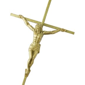 Crucifix Wall Cross Hanging Gold Wall Crucifix Catholic Gold Metal Cross Wall Decor 10Inch