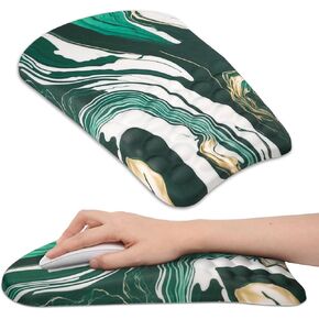 Ergonomic Wrist Mouse Pad with Massage Design, Wrist Rest Pain Relief Mousepad with Memory Foam Non-Slip PU Base, Mouse Pad with Wrist Support for Wireless Mouse & Desk, Black A