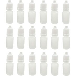 50 قطعة من زجاجة قطارة بلاستيكية فارغة قابلة لإعادة الملء وقابلة للعصر، حاوية قطارة سائلة للعين، حامل قارورة مع أغطية لولبية ومقابس لقطرات مختبر كاشف الزيوت العطرية التجميلية 15 مل/0.5 أونصة in Kuwait
