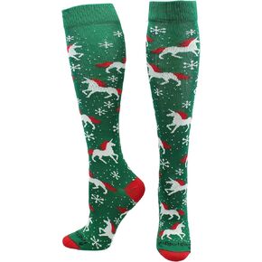 MadSportsStuff Christmas Unicorn Socks Over the Calf
