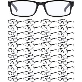 Yexiya 50 Pack Reading Glasses Bulk Frame Eyeglasses with Spring Hinge Traditional Adjustable Glasses for Men Women