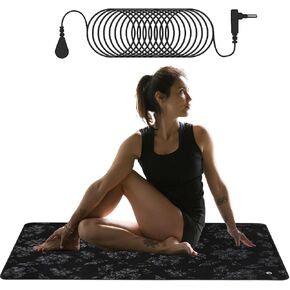 Grounding Mat Set for Better Sleep, 23.6x35.4 Inch Grounding Pad with 15 Ft Grounding Cord, Reduces Insomnia Anxiety Pain, Yoga Pad Pet Pad Foot Mat