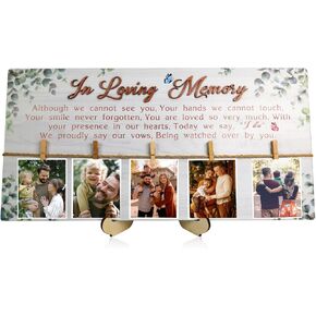 3D in Loving Memory Wedding Sign 20x10 Inch with 5 Clips, Wedding Decor to Honor Souls, Wedding Memory Table Sign, Wedding Remembrance Sign