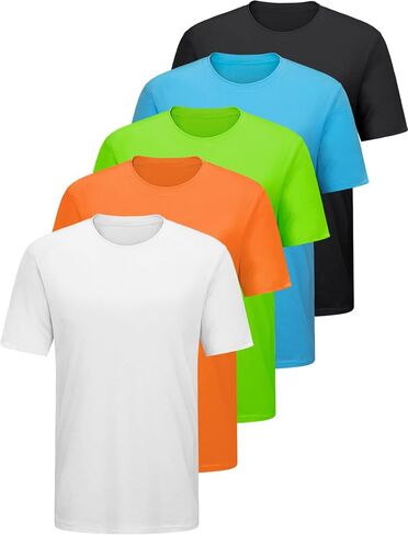 5 or 3 Pack Men's T-Shirts Dry Fit Gym Shirts Moisture Wicking Shirts for Men Workout Clothes Plain Tshirts in Saudi Arabia