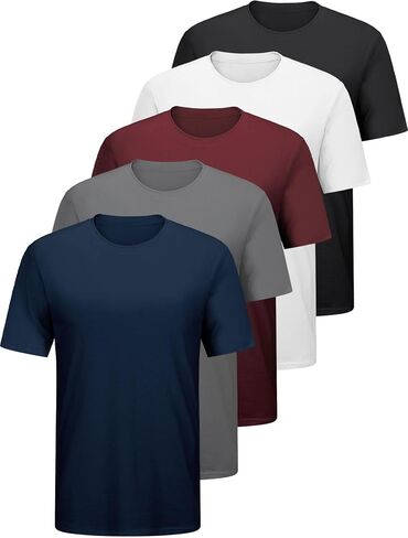 5 or 3 Pack Men's T-Shirts Dry Fit Gym Shirts Moisture Wicking Shirts for Men Workout Clothes Plain Tshirts in Saudi Arabia