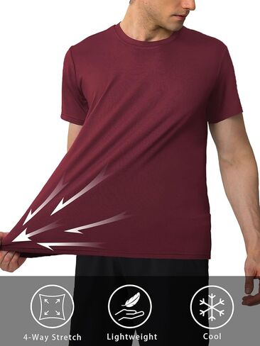 5 or 3 Pack Men's T-Shirts Dry Fit Gym Shirts Moisture Wicking Shirts for Men Workout Clothes Plain Tshirts in Saudi Arabia