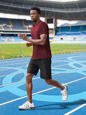 5 or 3 Pack Men's T-Shirts Dry Fit Gym Shirts Moisture Wicking Shirts for Men Workout Clothes Plain Tshirts in Saudi Arabia