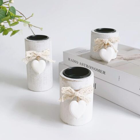 3 Pack Wood Farmhouse Votive Candle Holders,Tealight Candle Holder for Modern Rustic Farmhouse Decor,Washwihte Wooden Christmas Ornaments in Saudi Arabia