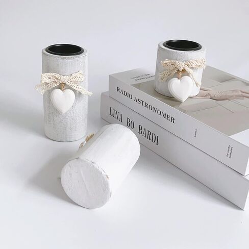 3 Pack Wood Farmhouse Votive Candle Holders,Tealight Candle Holder for Modern Rustic Farmhouse Decor,Washwihte Wooden Christmas Ornaments in Saudi Arabia