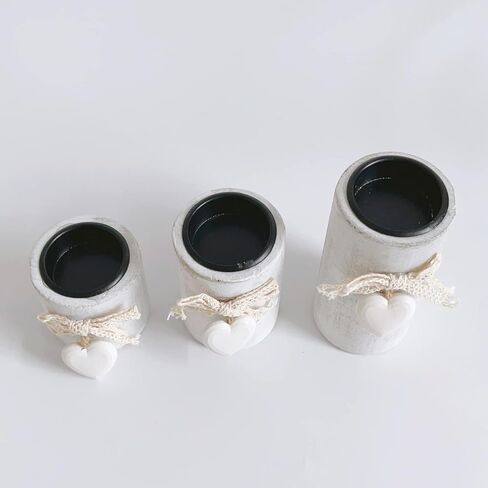 3 Pack Wood Farmhouse Votive Candle Holders,Tealight Candle Holder for Modern Rustic Farmhouse Decor,Washwihte Wooden Christmas Ornaments in Saudi Arabia
