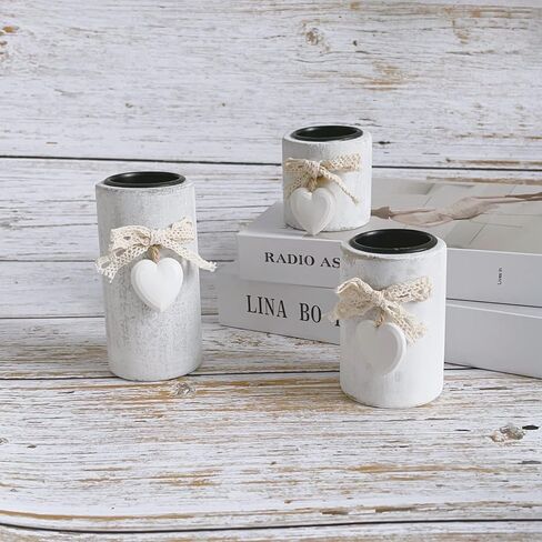 3 Pack Wood Farmhouse Votive Candle Holders,Tealight Candle Holder for Modern Rustic Farmhouse Decor,Washwihte Wooden Christmas Ornaments in Saudi Arabia
