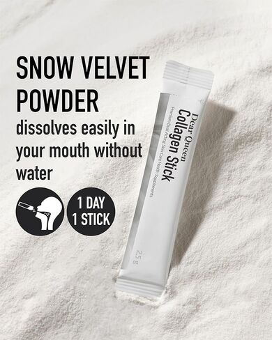 Dear Queen Collagen Stick (60 Sticks, 60 Days) - Low-Molecular Fish Collagen Peptides Powder | Korean Inner Beauty Supplement for Skin, Hair, Nails. Biotin, Vitamin C. in Kuwait