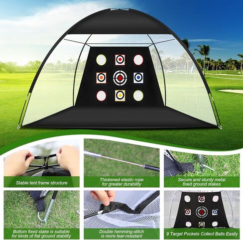 Golf Practice Net,10x7ft Golf Hitting Nets for Backyard Driving,Golf Chipping Swing with Targets /1 Golf Mat/10 Golf Balls/1 Golf Bag - Golf Accessories for Men Indoor Outdoor Home Sports Game in Kuwait