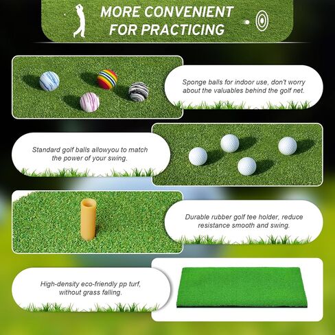 Golf Practice Net,10x7ft Golf Hitting Nets for Backyard Driving,Golf Chipping Swing with Targets /1 Golf Mat/10 Golf Balls/1 Golf Bag - Golf Accessories for Men Indoor Outdoor Home Sports Game in Kuwait