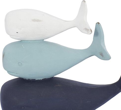 Deco 79 Polystone Whale Decorative Sculpture Home Decor Statue with Acrylic Base, Accent Figurine 8" x 4" x 8", Multi Colored in Saudi Arabia