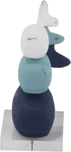 Deco 79 Polystone Whale Decorative Sculpture Home Decor Statue with Acrylic Base, Accent Figurine 8" x 4" x 8", Multi Colored in Saudi Arabia