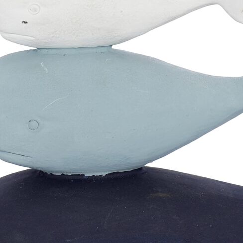 Deco 79 Polystone Whale Decorative Sculpture Home Decor Statue with Acrylic Base, Accent Figurine 8" x 4" x 8", Multi Colored in Saudi Arabia