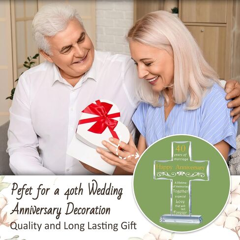40th Anniversary Wedding Gift Women Men, Happy 40th Birthday Gifts, 40th Birthday Decorations, Desk, Rubby Wedding Gifts for Couples, Parents, Grandparents (40th Anniversary) in Saudi Arabia