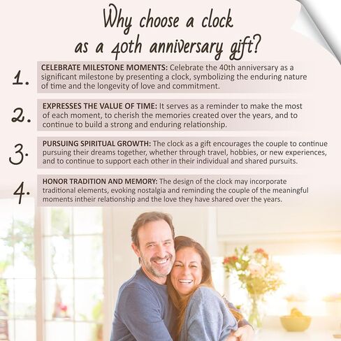 40th Anniversary Wedding Gift Women Men, Happy 40th Birthday Gifts, 40th Birthday Decorations, Desk, Rubby Wedding Gifts for Couples, Parents, Grandparents (40th Anniversary) in Saudi Arabia