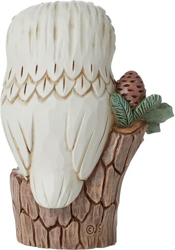 Enesco Jim Shore Heartwood Creek White Woodland Owl on Tree Stump Figurine, 4 Inch, Multicolor in Saudi Arabia