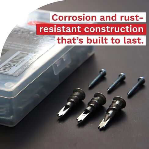 XFasten Zinc Drywall Anchors and Screws Kit, Self Drilling (120 Pieces) Heavy-duty Self-Drilling Zinc Drywall Anchors for Drywall, Sheetrock, Gypsum in Saudi Arabia
