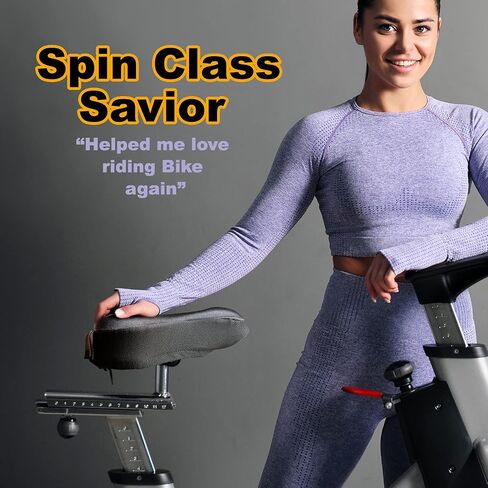 Gel Bike Seat Cushion Cover Compatible with Peloton Stationary Spin Exercise Bicycle Seat Padded Cushion Cover Pad Road Cycling Indoor Cycle Both Waterproof Rain Cover in Saudi Arabia