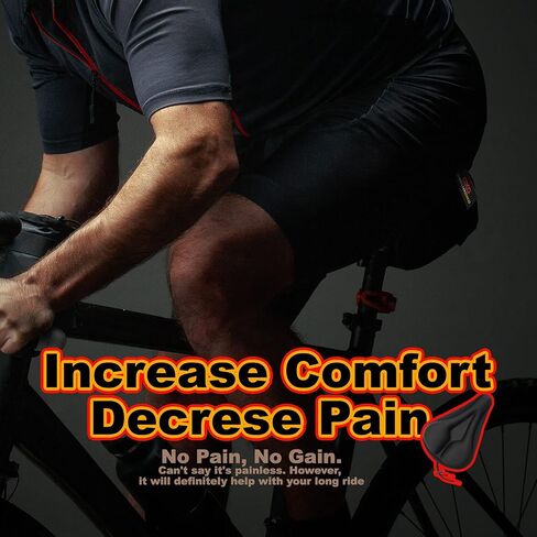Gel Bike Seat Cushion Cover Compatible with Peloton Stationary Spin Exercise Bicycle Seat Padded Cushion Cover Pad Road Cycling Indoor Cycle Both Waterproof Rain Cover in Saudi Arabia