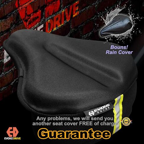 Gel Bike Seat Cushion Cover Compatible with Peloton Stationary Spin Exercise Bicycle Seat Padded Cushion Cover Pad Road Cycling Indoor Cycle Both Waterproof Rain Cover in Saudi Arabia