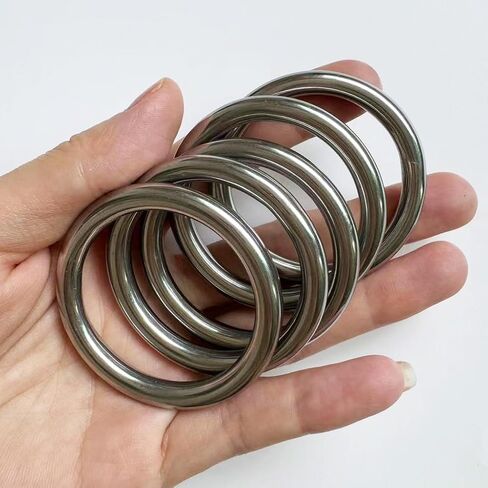Metal O Ring, 5 Pack 2 inch Seamless O Ring Stainless Steel Rings Heavy Duty Ring Smooth Solid Multi-Purpose Metal Ring for Macrame, DIY Crafts, Dog Leashes, Key-chain, 6mm x 40mm in Saudi Arabia