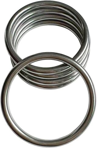 Metal O Ring, 5 Pack 2 inch Seamless O Ring Stainless Steel Rings Heavy Duty Ring Smooth Solid Multi-Purpose Metal Ring for Macrame, DIY Crafts, Dog Leashes, Key-chain, 6mm x 40mm in Saudi Arabia