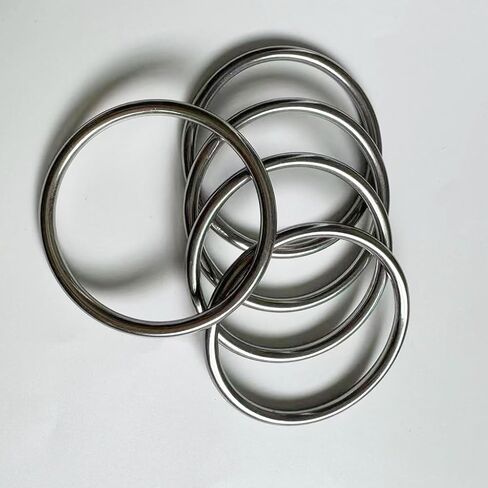 Metal O Ring, 5 Pack 2 inch Seamless O Ring Stainless Steel Rings Heavy Duty Ring Smooth Solid Multi-Purpose Metal Ring for Macrame, DIY Crafts, Dog Leashes, Key-chain, 6mm x 40mm in Saudi Arabia