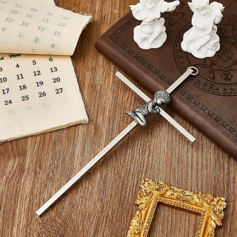 Leinuosen 4 Pcs Baby Wall Cross Baptism Gift 8 x 4 Inch Silver Blessing Boy Baptism Crosses First Communion Gifts for Boys from Godparents Christening Dedication Baptismal Cross Decor for Baby Shower in Saudi Arabia