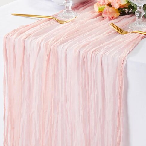 DOLOPL Beige Table Runner 10FT Cheesecloth Table Runner for Wedding Decorations Gauze Cheese Cloth Table Runner for Baby Shower Decorations Sheer Centerpiece Table Decorations Party in Kuwait