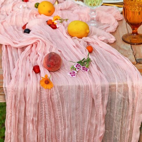 DOLOPL Beige Table Runner 10FT Cheesecloth Table Runner for Wedding Decorations Gauze Cheese Cloth Table Runner for Baby Shower Decorations Sheer Centerpiece Table Decorations Party in Kuwait