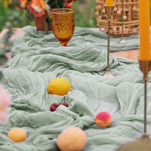 DOLOPL Beige Table Runner 10FT Cheesecloth Table Runner for Wedding Decorations Gauze Cheese Cloth Table Runner for Baby Shower Decorations Sheer Centerpiece Table Decorations Party in Kuwait