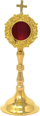 Needzo Monstrance Reliquary, High Polished Brass, Catholic Church Service Supplies, 8 Inches in Saudi Arabia