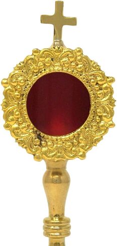 Needzo Monstrance Reliquary, High Polished Brass, Catholic Church Service Supplies, 8 Inches in Saudi Arabia