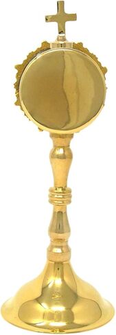 Needzo Monstrance Reliquary, High Polished Brass, Catholic Church Service Supplies, 8 Inches in Saudi Arabia