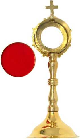 Needzo Monstrance Reliquary, High Polished Brass, Catholic Church Service Supplies, 8 Inches in Saudi Arabia