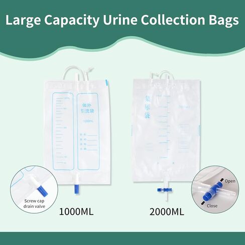 Urine Collection Bag, Reusable Silicone Urinal for Men Elderly Bedridden Patients Male Urine Collection Bag for Men in Kuwait