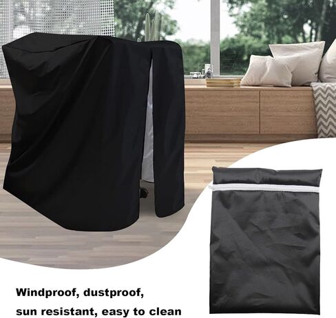 غطاء مشاية قابل للطي 210D غطاء مقاوم للماء من قماش أكسفورد 46 بوصة × 38 بوصة × 66 بوصة غطاء مشاية أسود في حالة مطوية in Kuwait